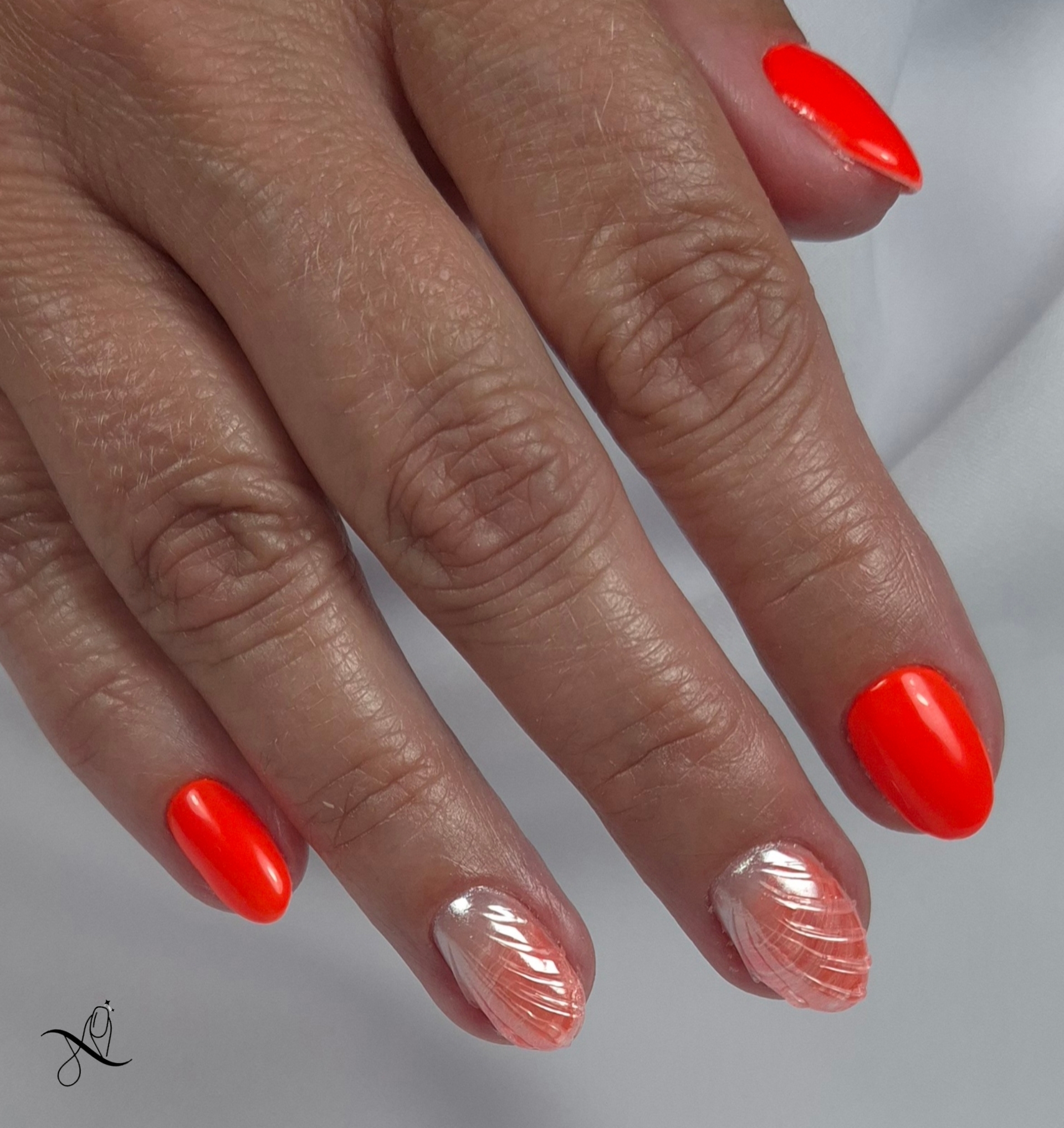 Neon narancsos tengerparti hangulat - Zselé  | Nails by Nelly Szeged