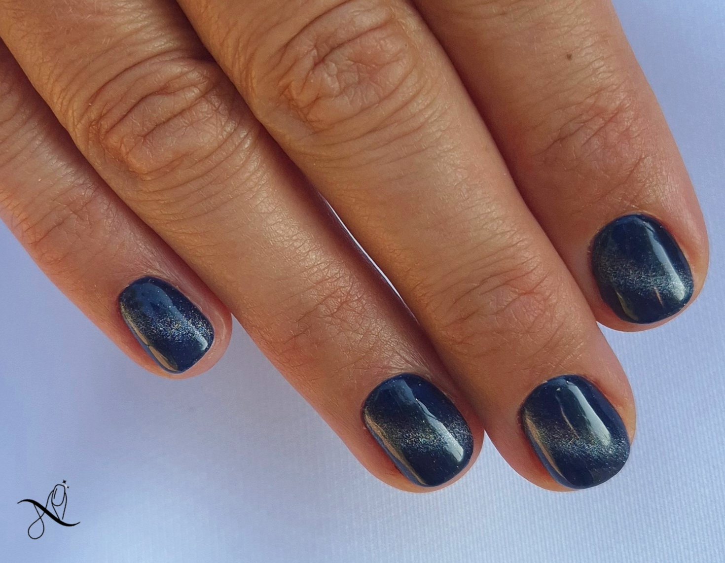 Kék galaxis - Erősített géllakk | Nails by Nelly Szeged