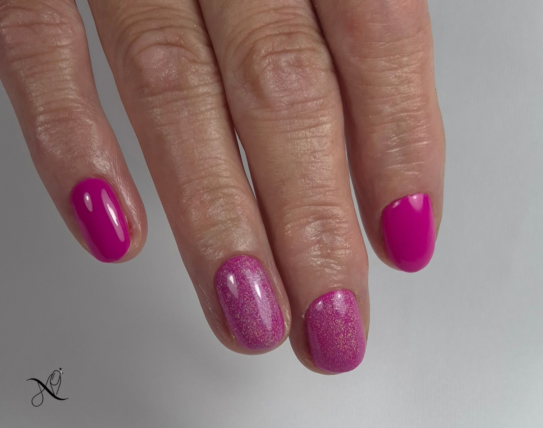 Pink csillogás - Liquid polygél | Nails by Nelly Szeged