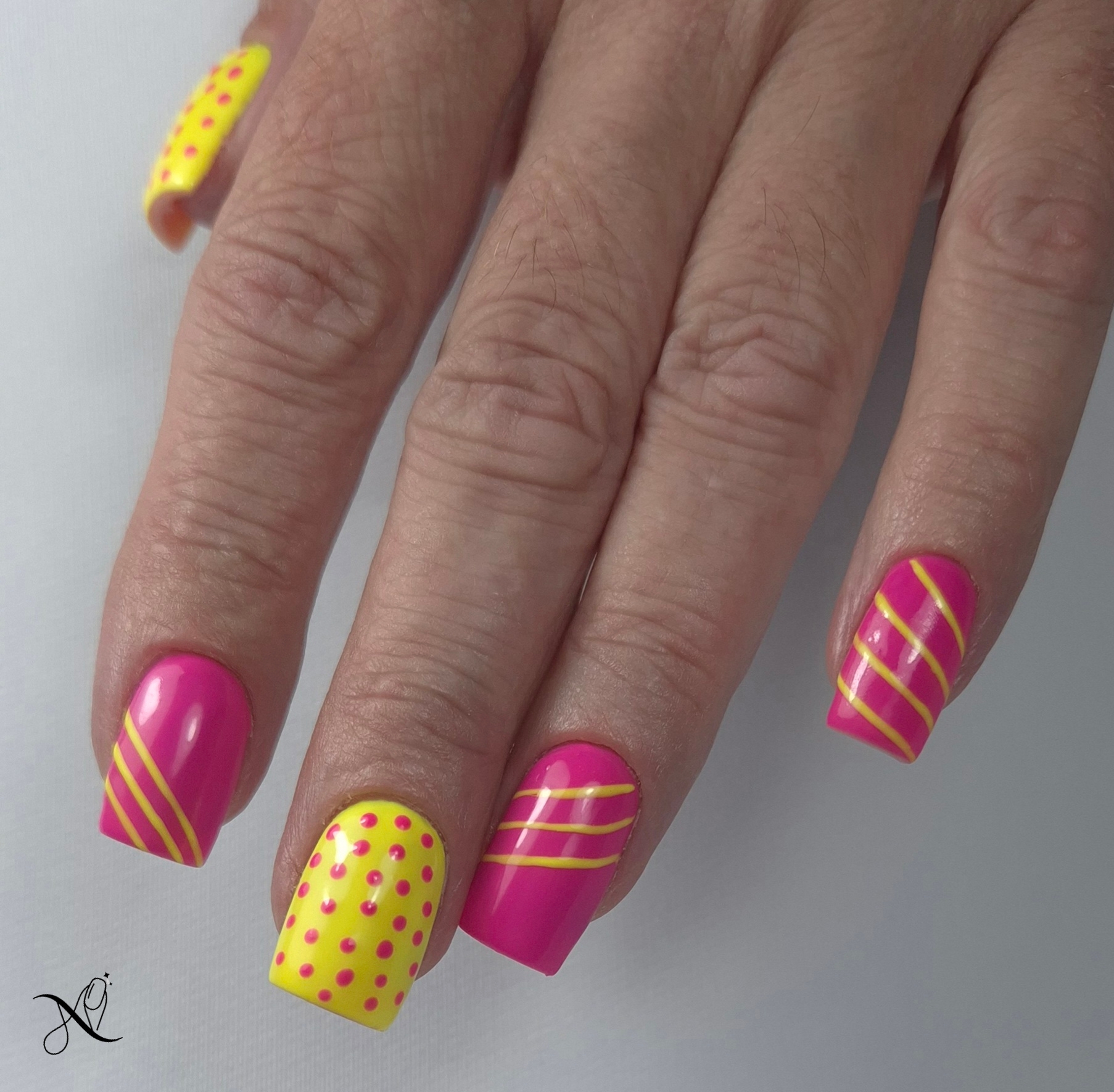 Pink&yellow - Acrylgél | Nails by Nelly Szeged