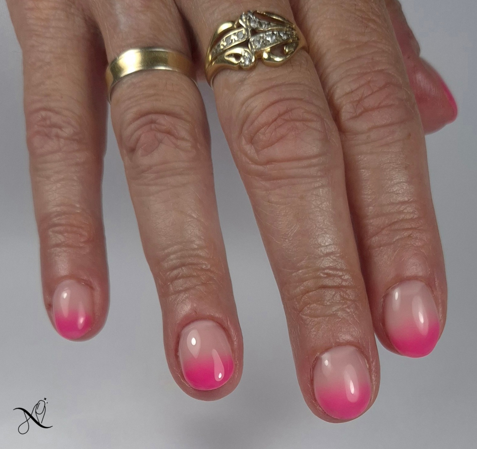 Pink ombre - Liquid polygél | Nails by Nelly Szeged
