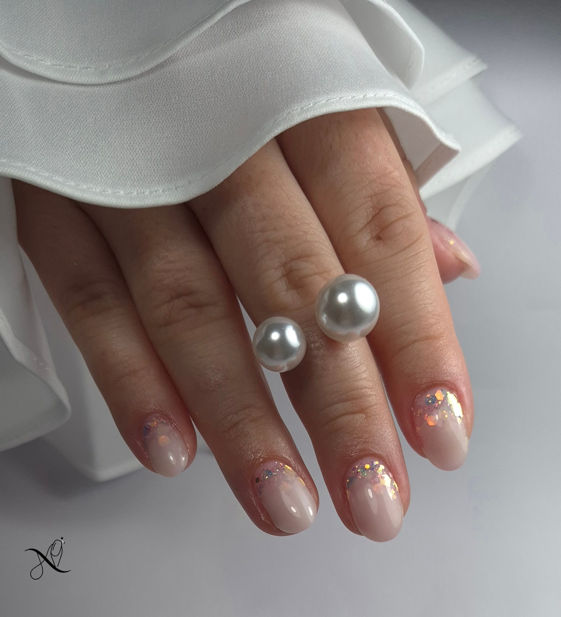 Milky white glitter - Zselé  | Nails by Nelly Szeged